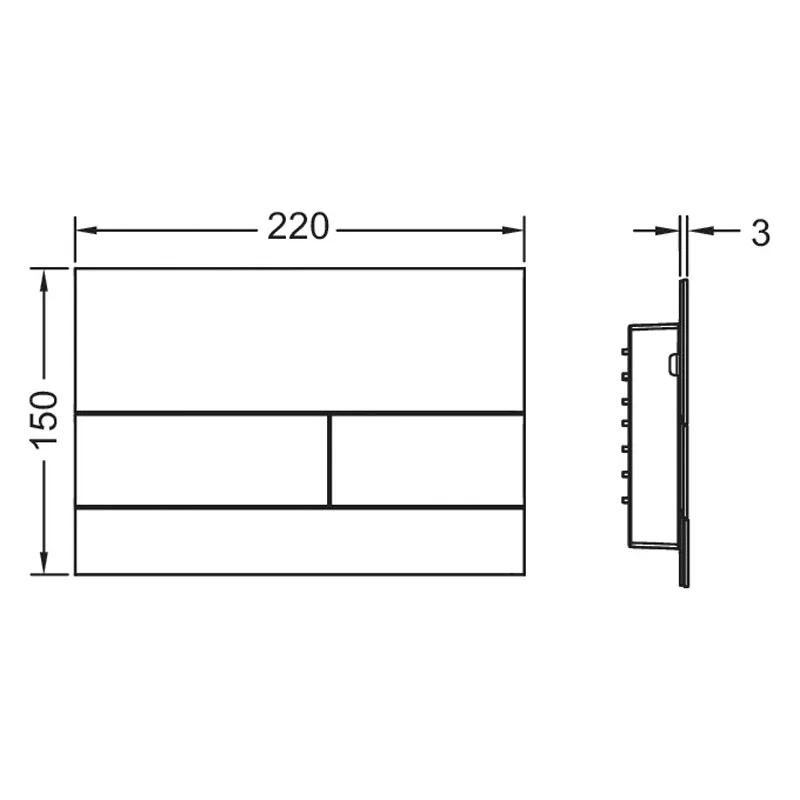 TECE TECEsquare II Metall WC-Betätigungsplatte für Zweimengentechnik Bild 2