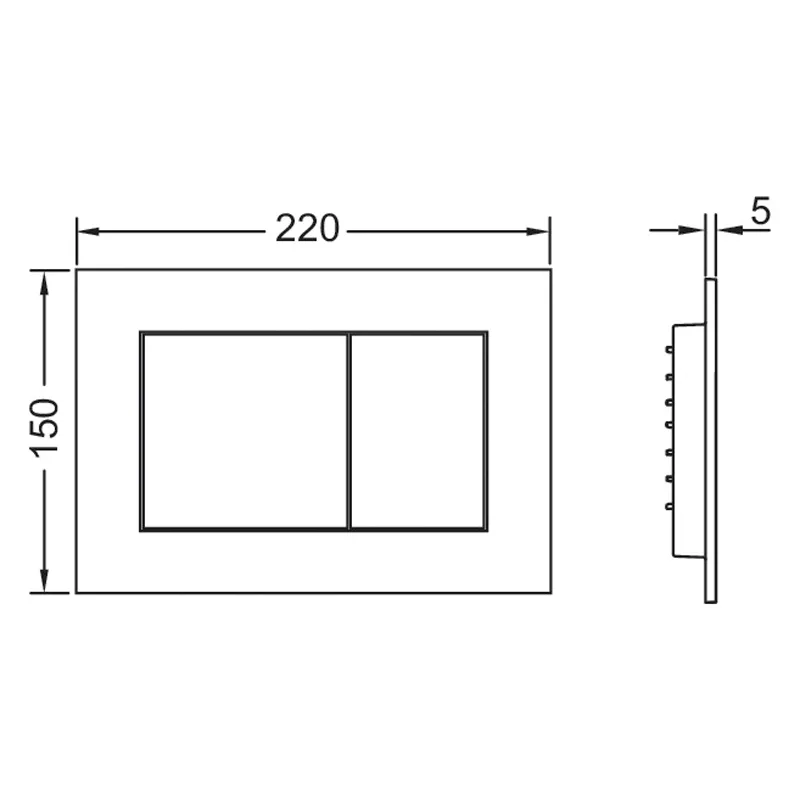 TECE TECEnow WC-Betätigungsplatte für Zweimengentechnik Bild 3