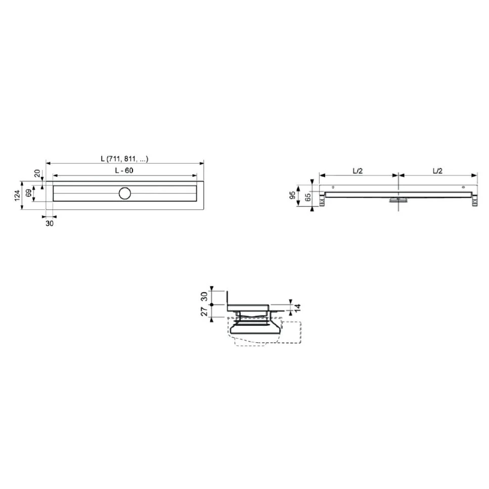 TECE TECEdrainline Duschrinne gerade mit Wandaufkantung 120 cm Bild 2