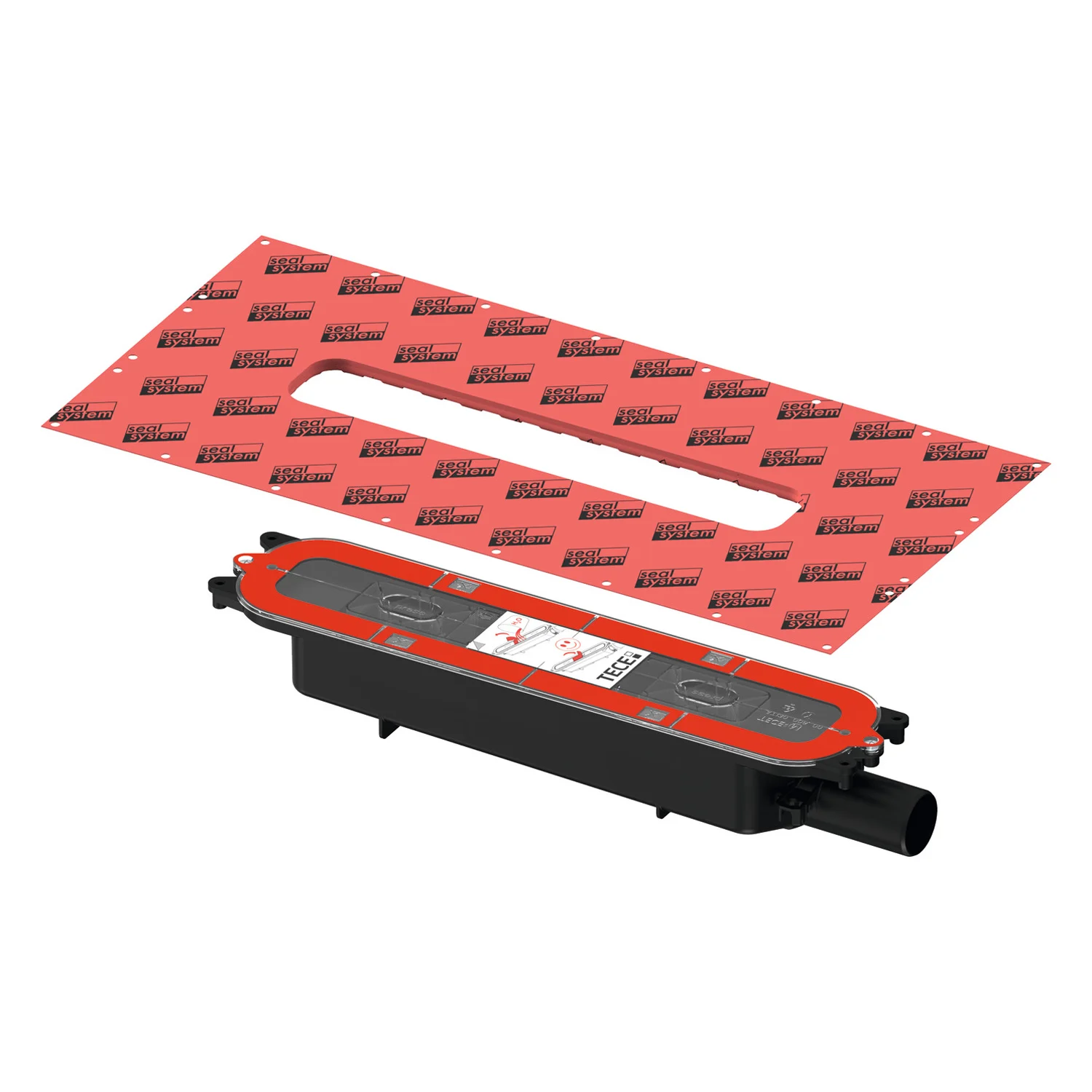 TECE TECEdrainprofile Ablauf "Flach", Auslauf seitlich