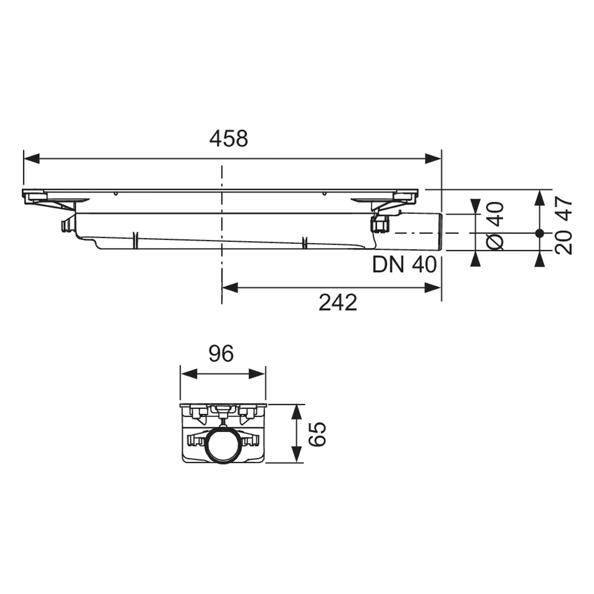 TECE TECEdrainprofile Ablauf "Flach", Auslauf seitlich Bild 4