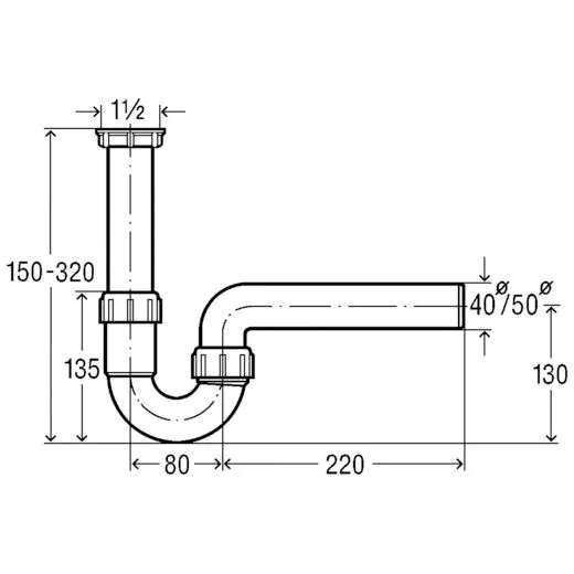 Viega Röhrengeruchsverschluss 11/2" x DN 50 Modell 7985 Bild 2