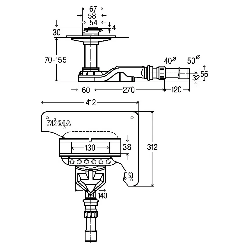 Viega Advantix Cleviva-Duschrinnen-Grundkörper Modell 4981.81 Bild 4