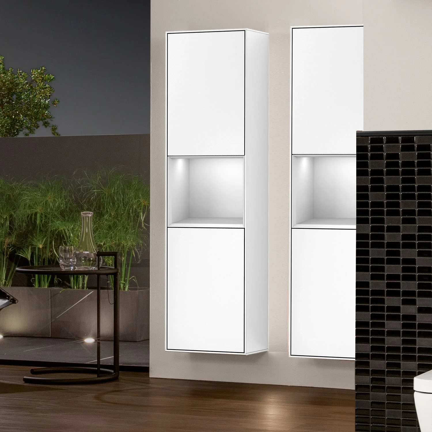 Villeroy & Boch Finion Hochschrank 151,6 cm mit Regalelement, Anschlag links