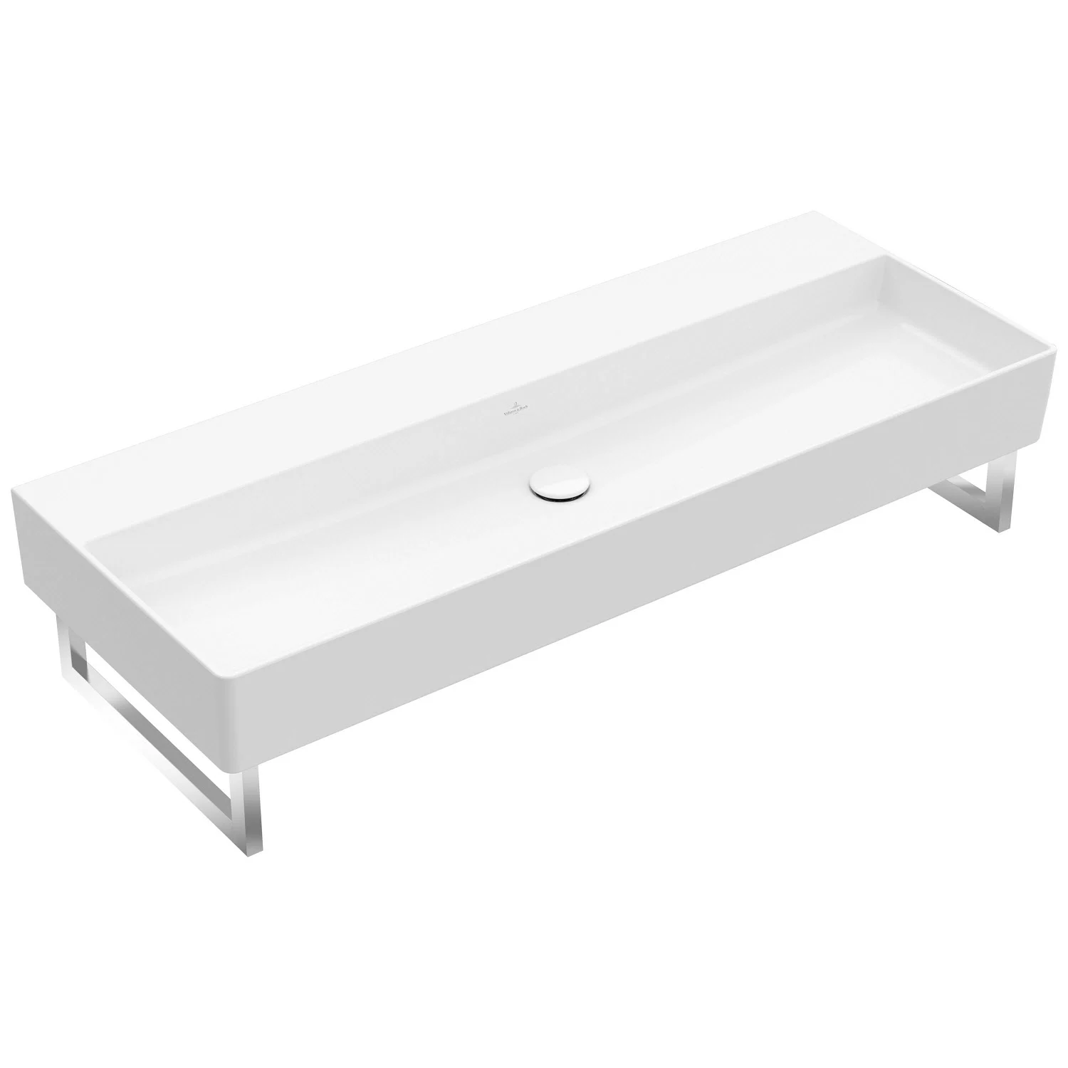 Biała umywalka bez kranów, widok z przodu, Villeroy & Boch