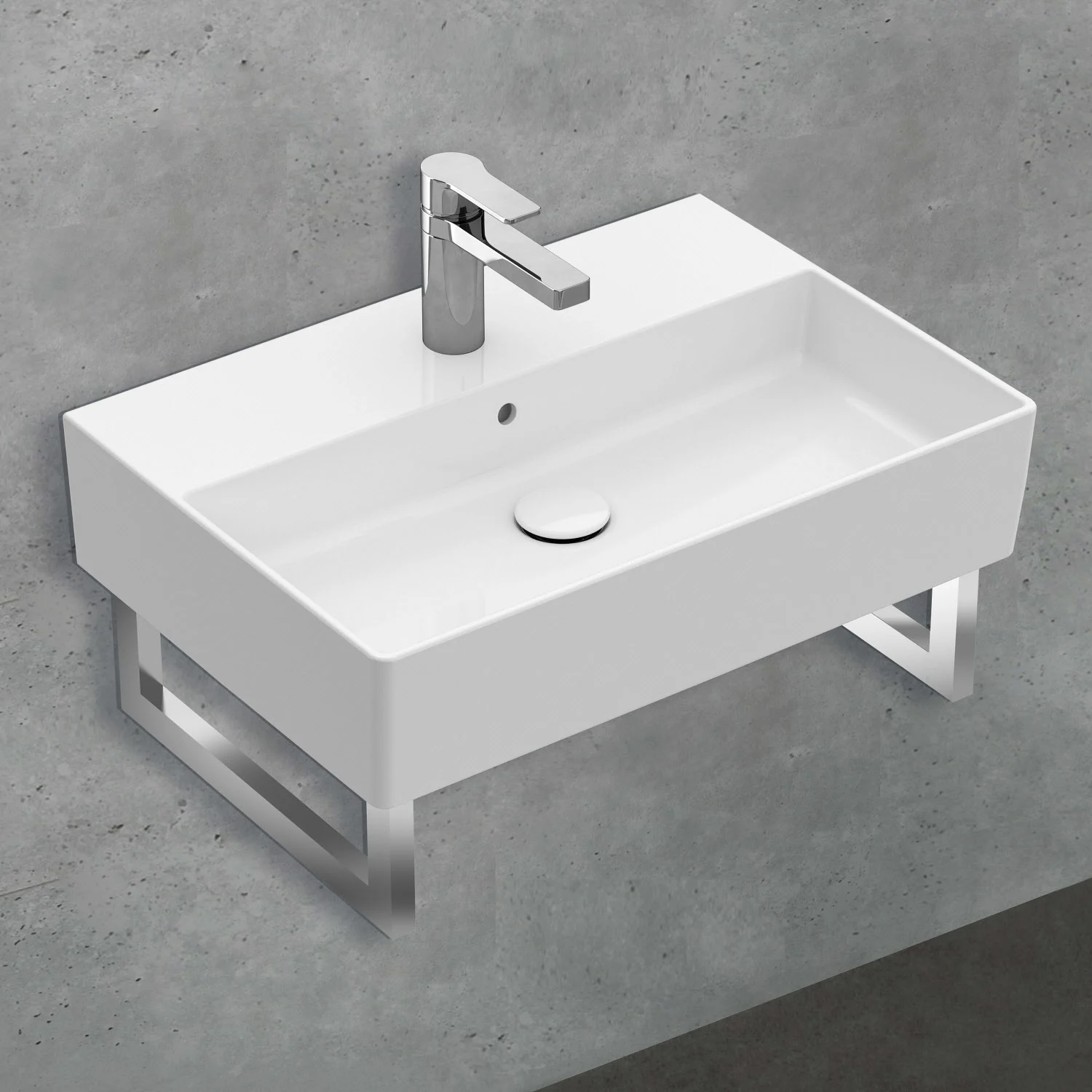 Umywalka widok z przodu z baterią, Villeroy & Boch