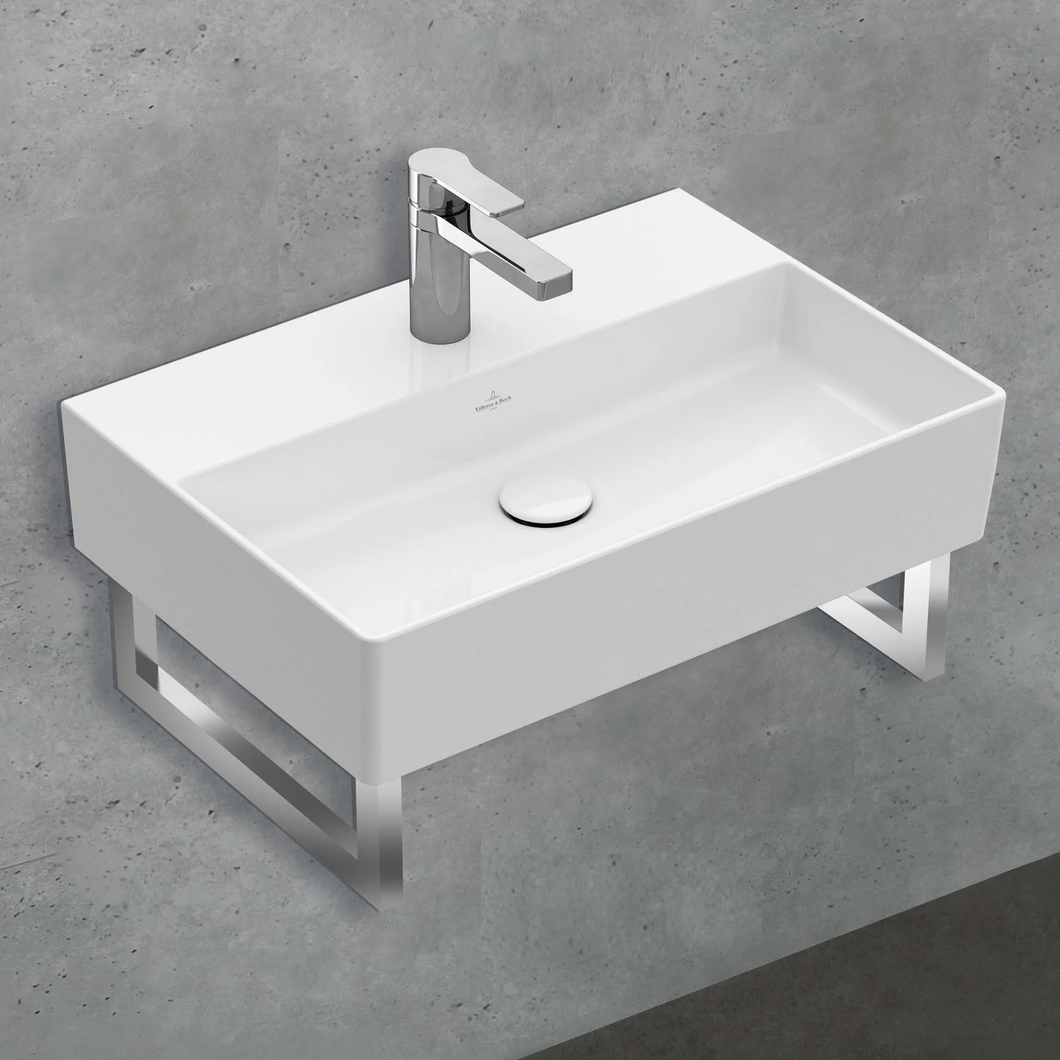 Umywalka widok z przodu z baterią, Villeroy & Boch