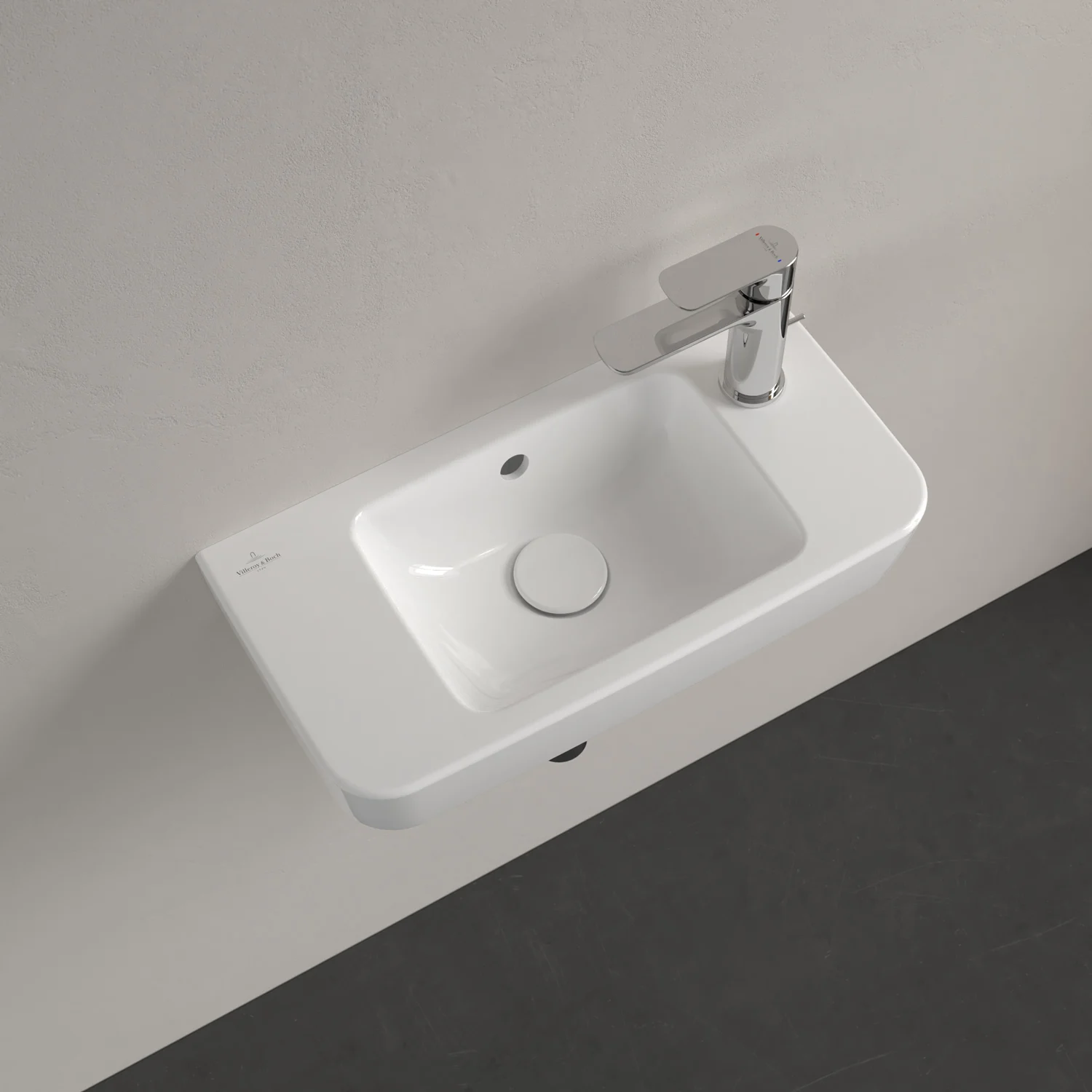 Villeroy & Boch O.novo Handwaschbecken compact 50 x 25 cm mit Überlauf, Hahnloch rechts Bild 3