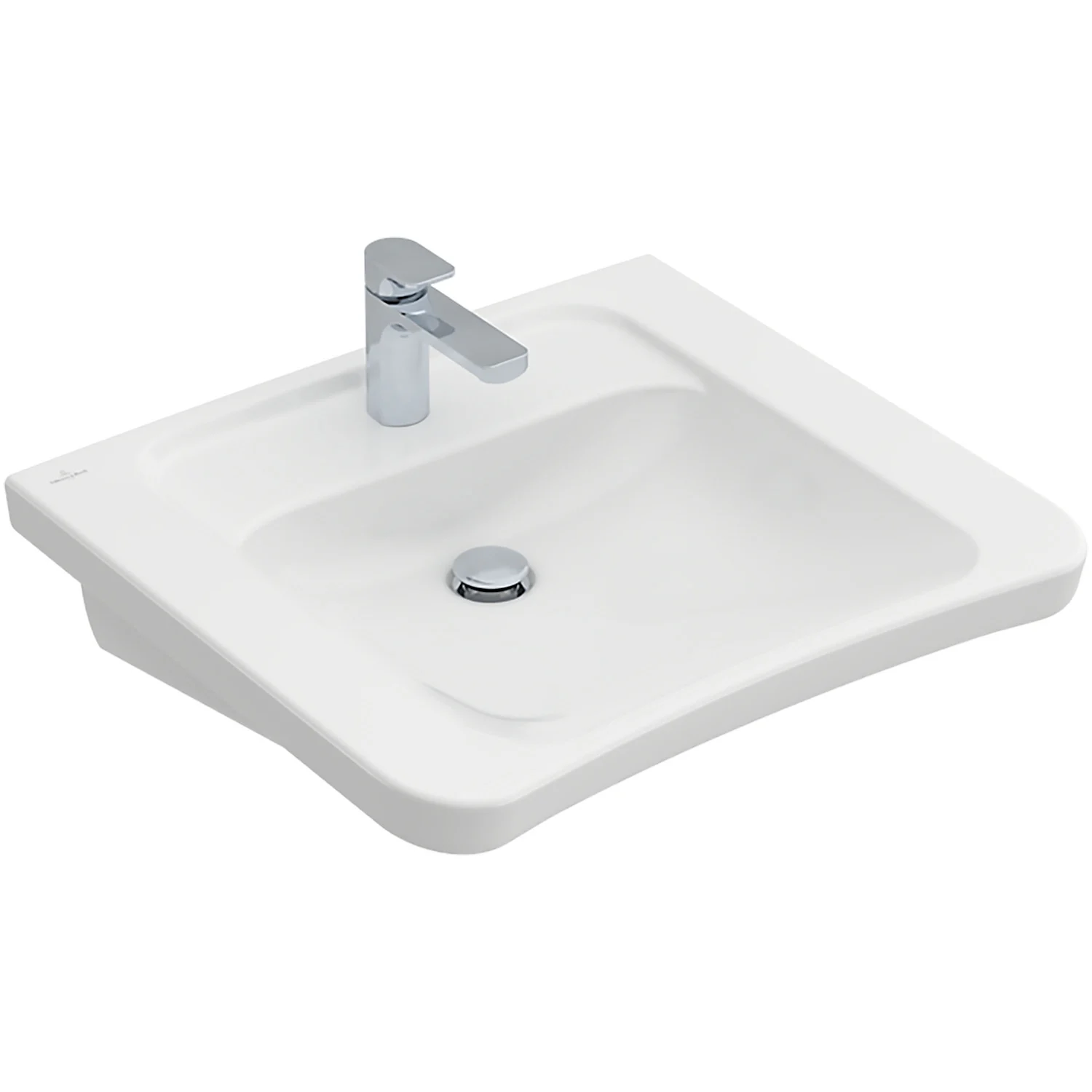Biała umywalka w widoku z przodu, Villeroy & Boch