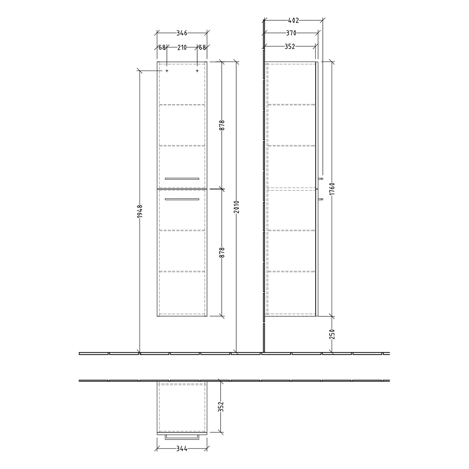 Villeroy & Boch Avento Hochschrank 34,6 x 176 cm, 2 Türen Anschlag links Bild 5