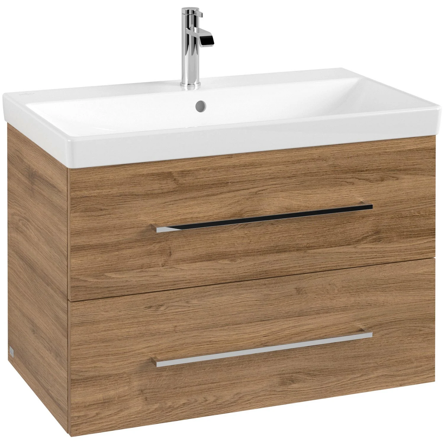 Szafka pod umywalkę widok z przodu jasne drewno, Villeroy & Boch