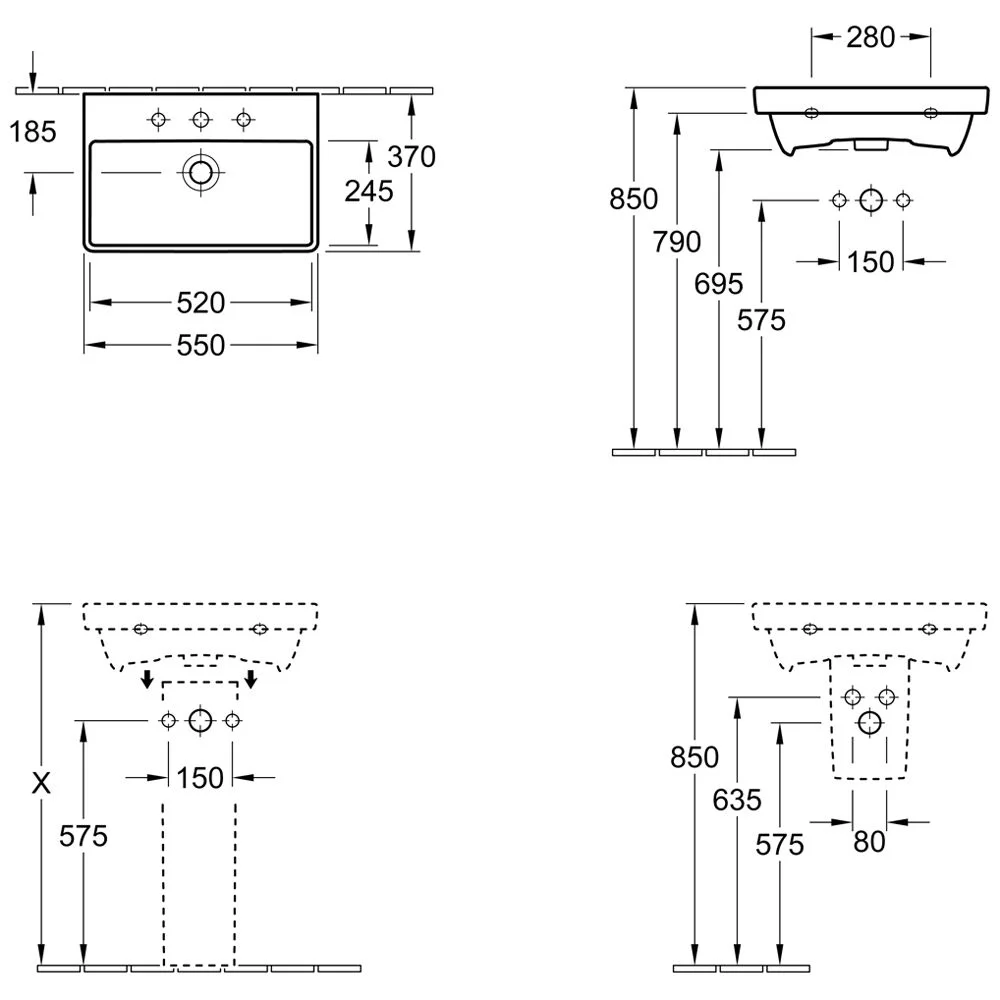 Villeroy & Boch Avento Waschtisch 55 x 37 cm, mit Überlauf Bild 5