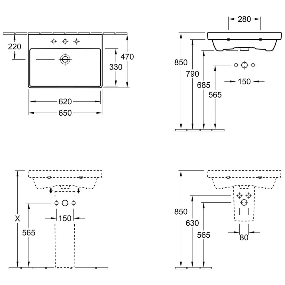 Villeroy & Boch Avento Waschtisch 65 x 47 cm, mit Überlauf Bild 5