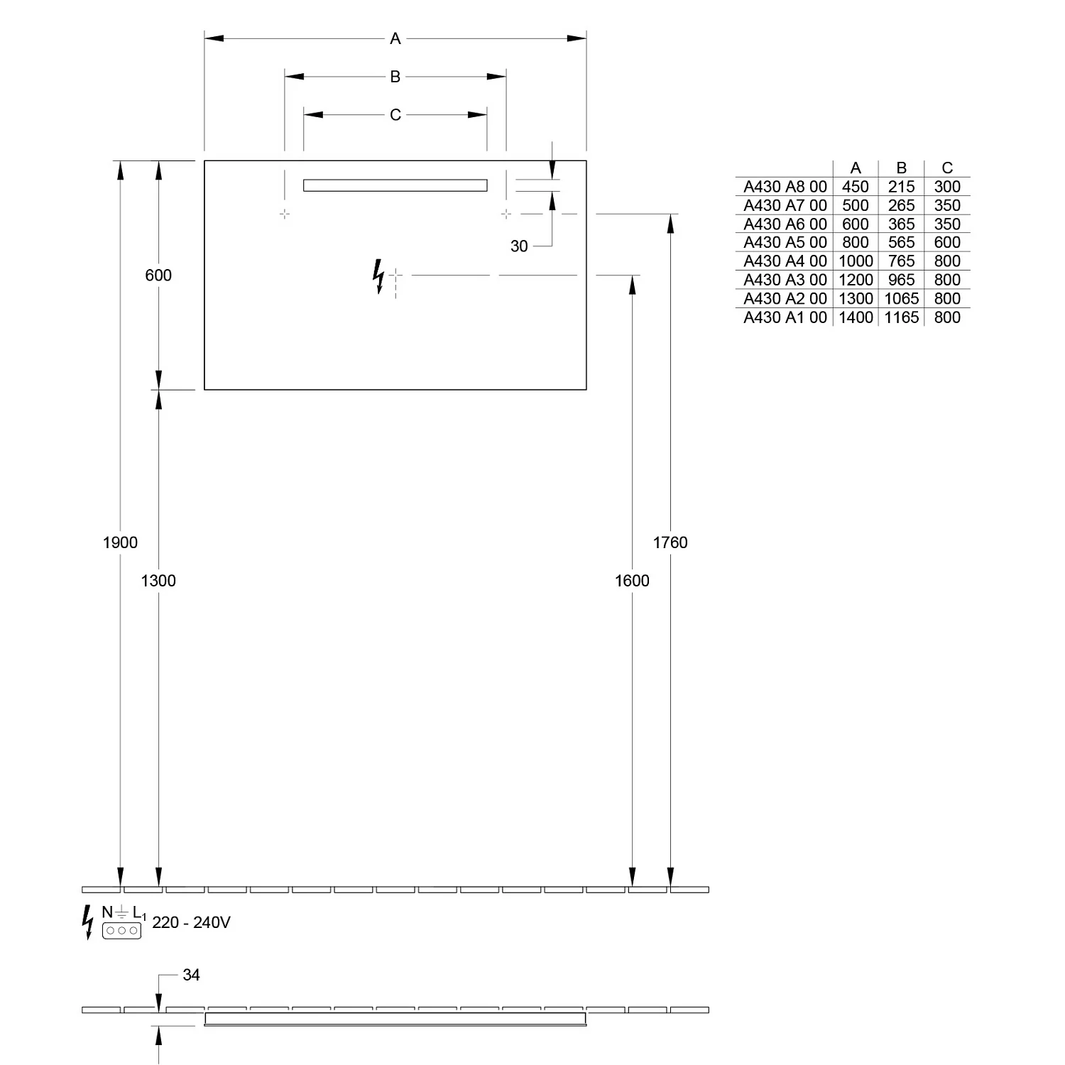 Villeroy & Boch More To See One LED Badspiegel 80 x 60 cm mit stilvoller Beleuchtung Bild 5