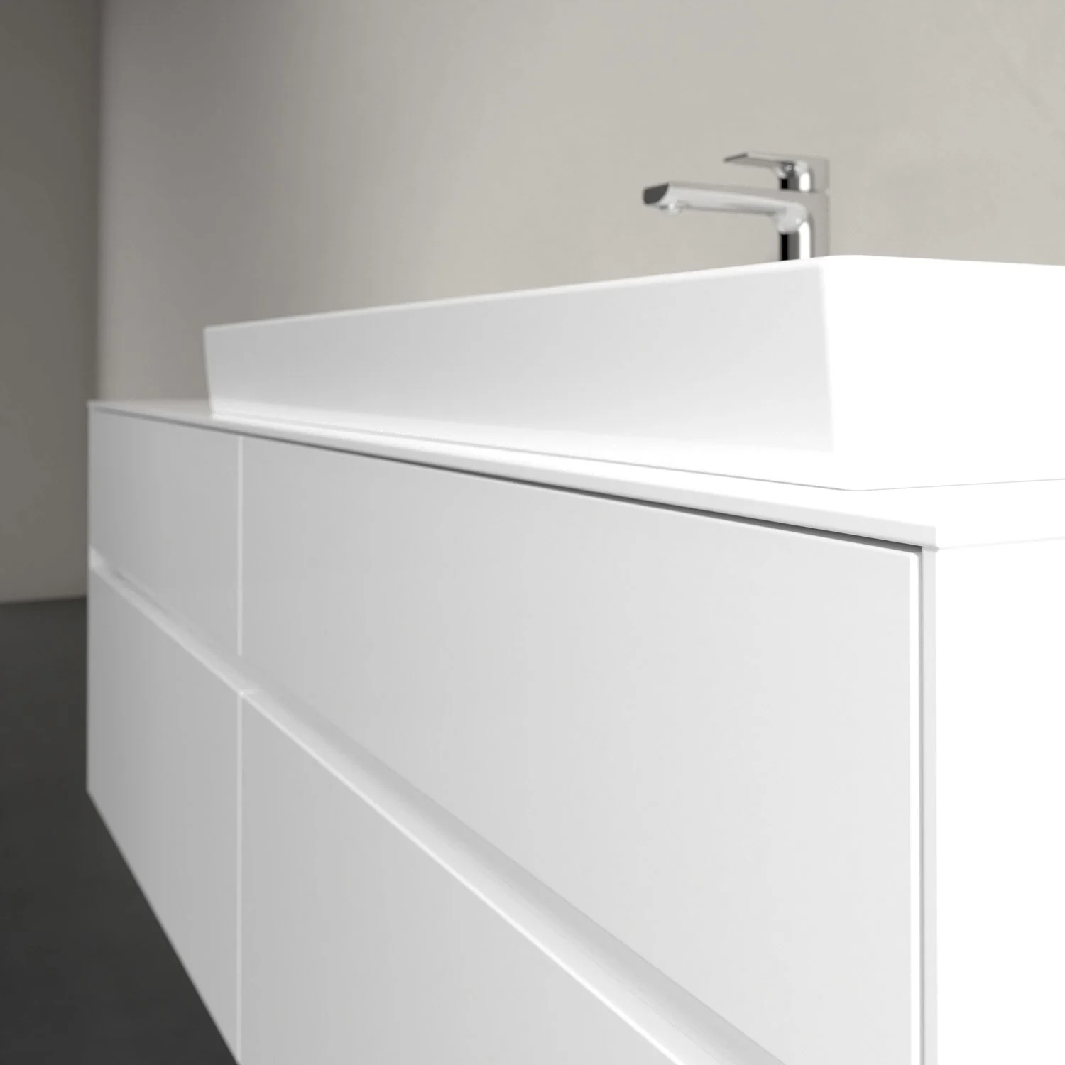 Szafka pod umywalkę w bieli widok z boku, Villeroy & Boch