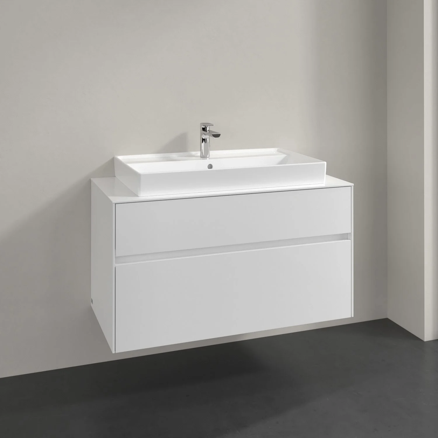 Villeroy & Boch Collaro Waschtischunterschrank 100 x 54,8 cm mit 2 Auszügen, für WT mittig