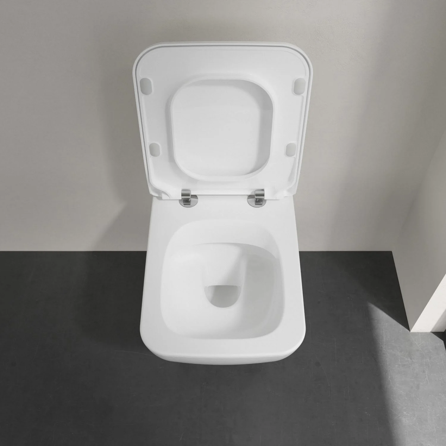 Biała toaleta z góry w łazience, Villeroy & Boch