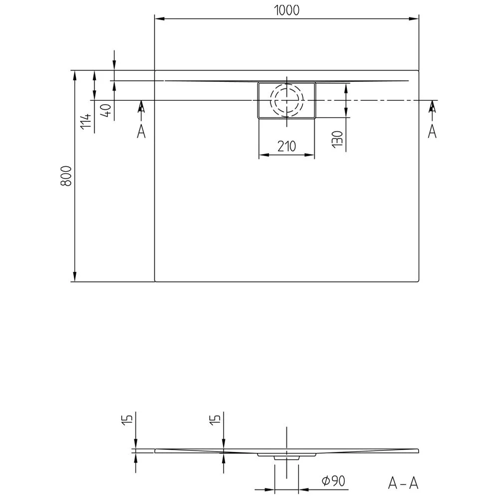 Villeroy & Boch Architectura Metalrim Duschwanne 100 x 80 x 1,5 cm Bild 5