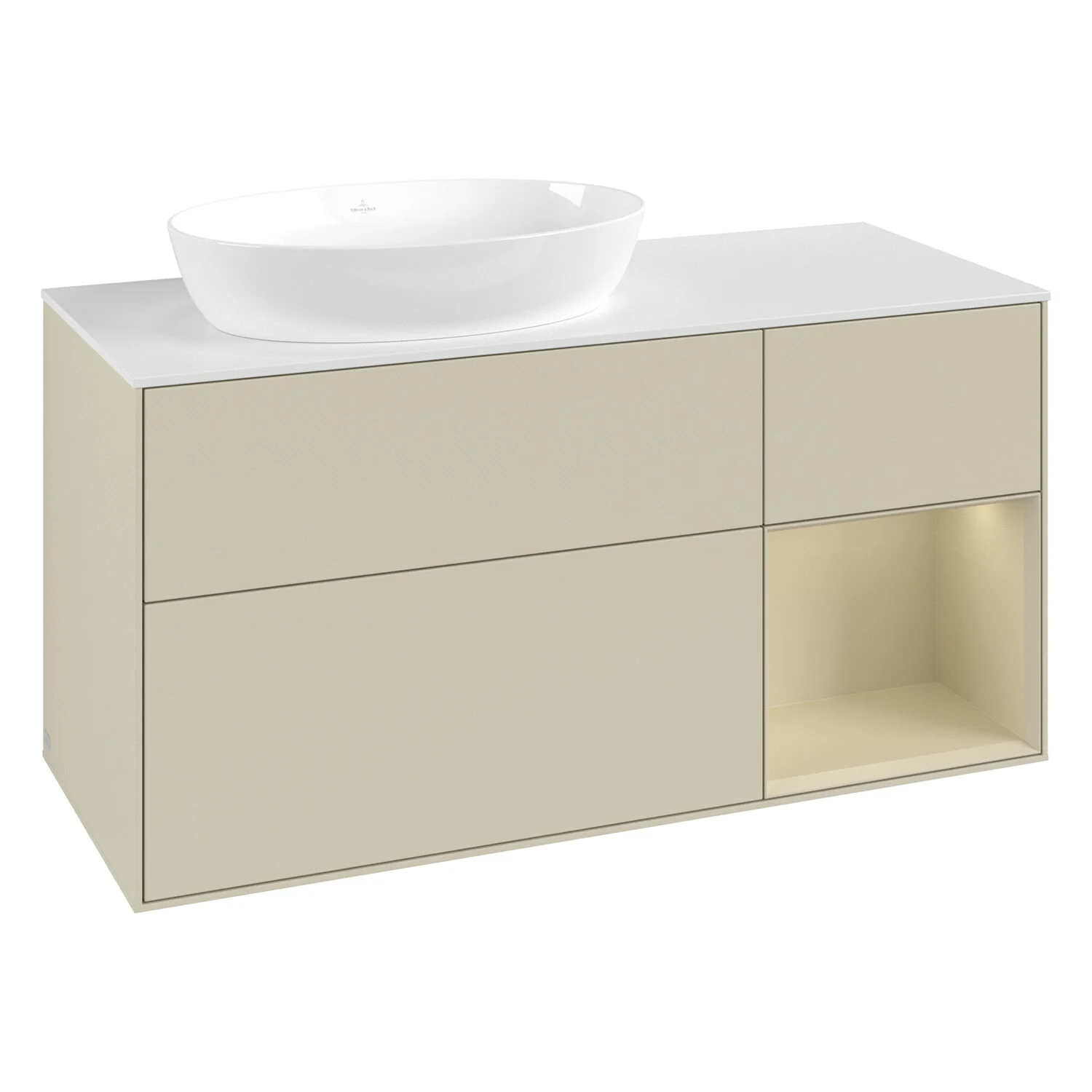 Szafka pod umywalkę widok z przodu z białą powierzchnią, Villeroy & Boch