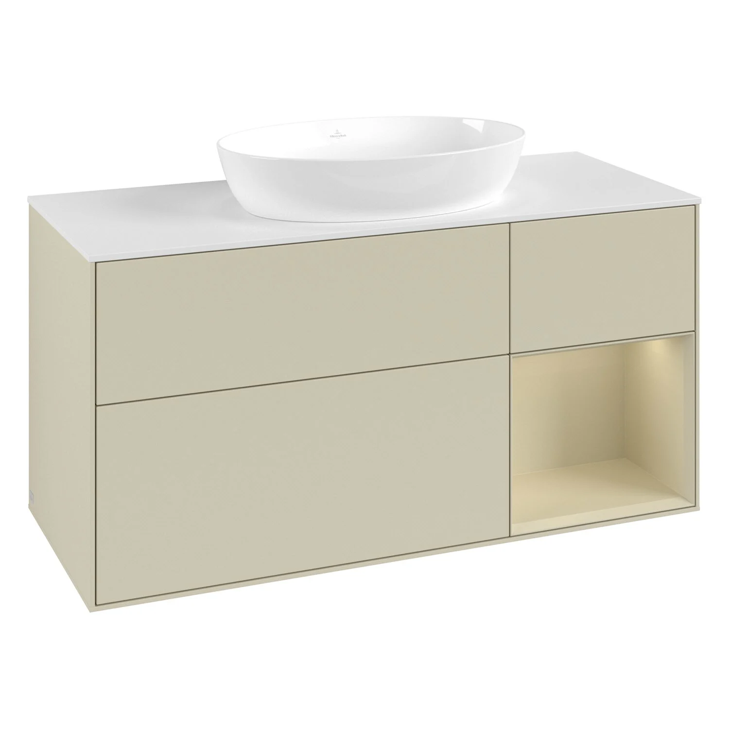 Szafka pod umywalkę widok z przodu z białą powierzchnią, Villeroy & Boch