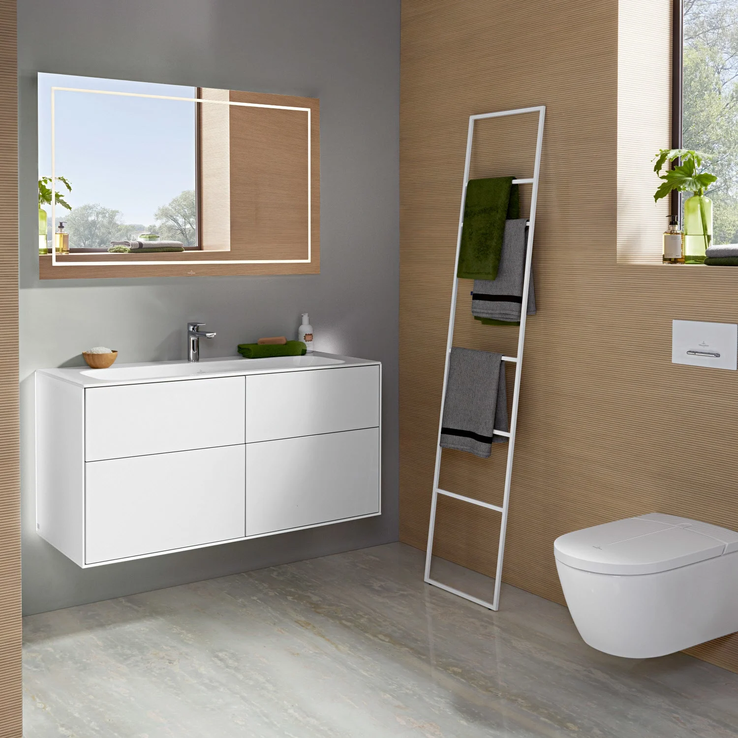 Villeroy & Boch Finion Waschtischunterschrank 119,6 cm mit Wandbeleuchtung, mit 4 Auszügen Bild 3