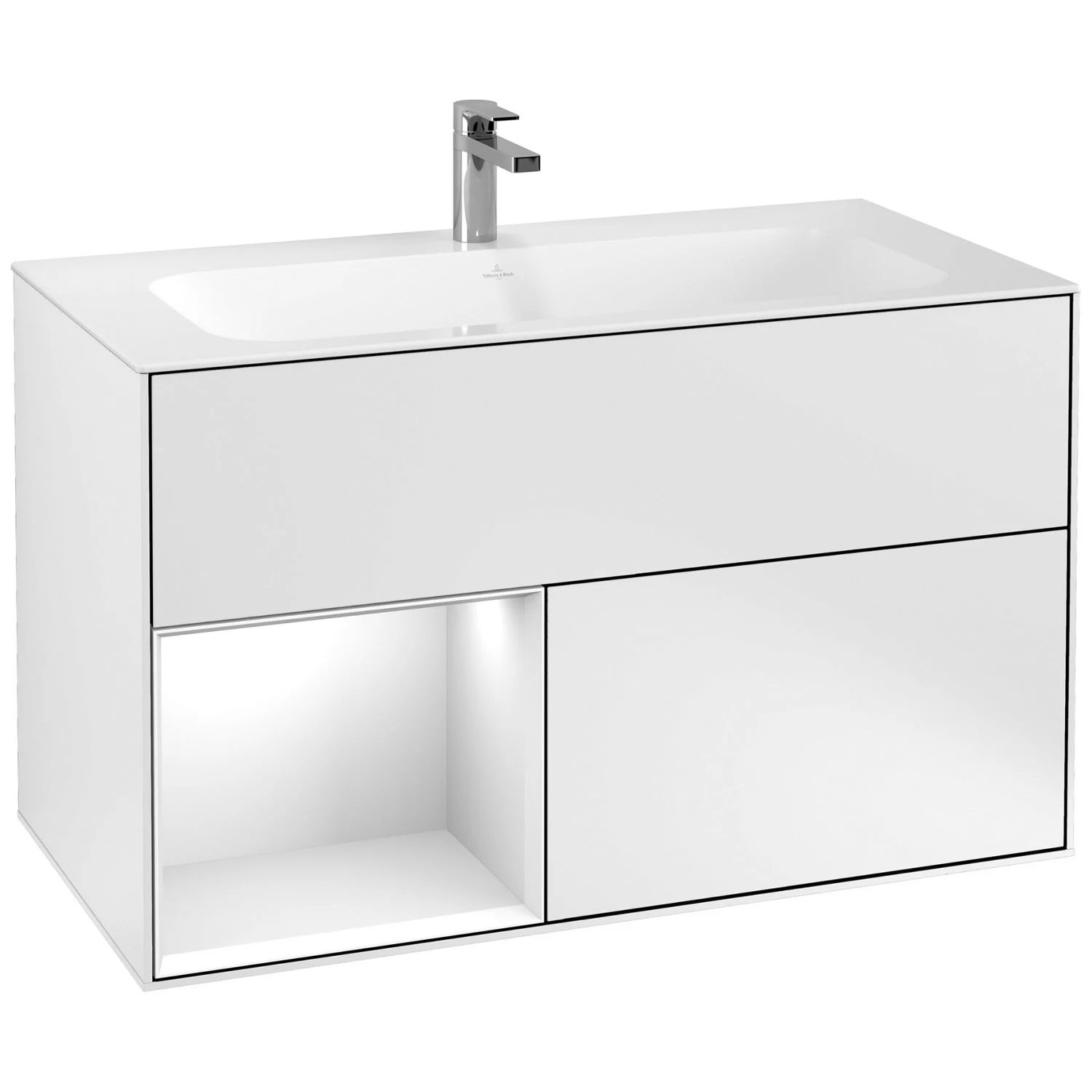 Villeroy & Boch Finion Waschtischunterschrank 99,6 cm mit Regalelement links, 2 Auszügen Bild 2