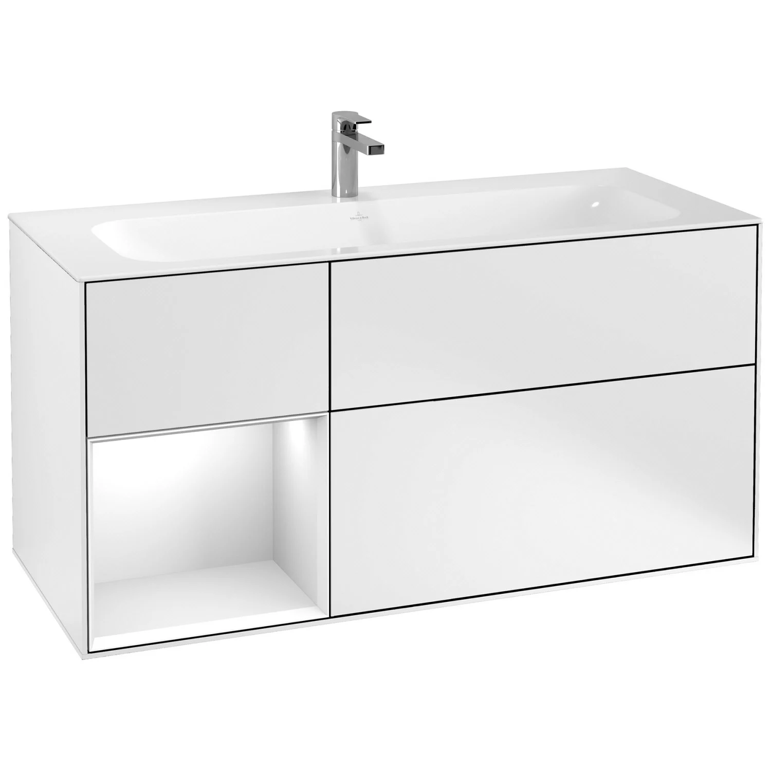Villeroy & Boch Finion Waschtischunterschrank 119,6 cm mit Regalelement links, 3 Auszügen Bild 2