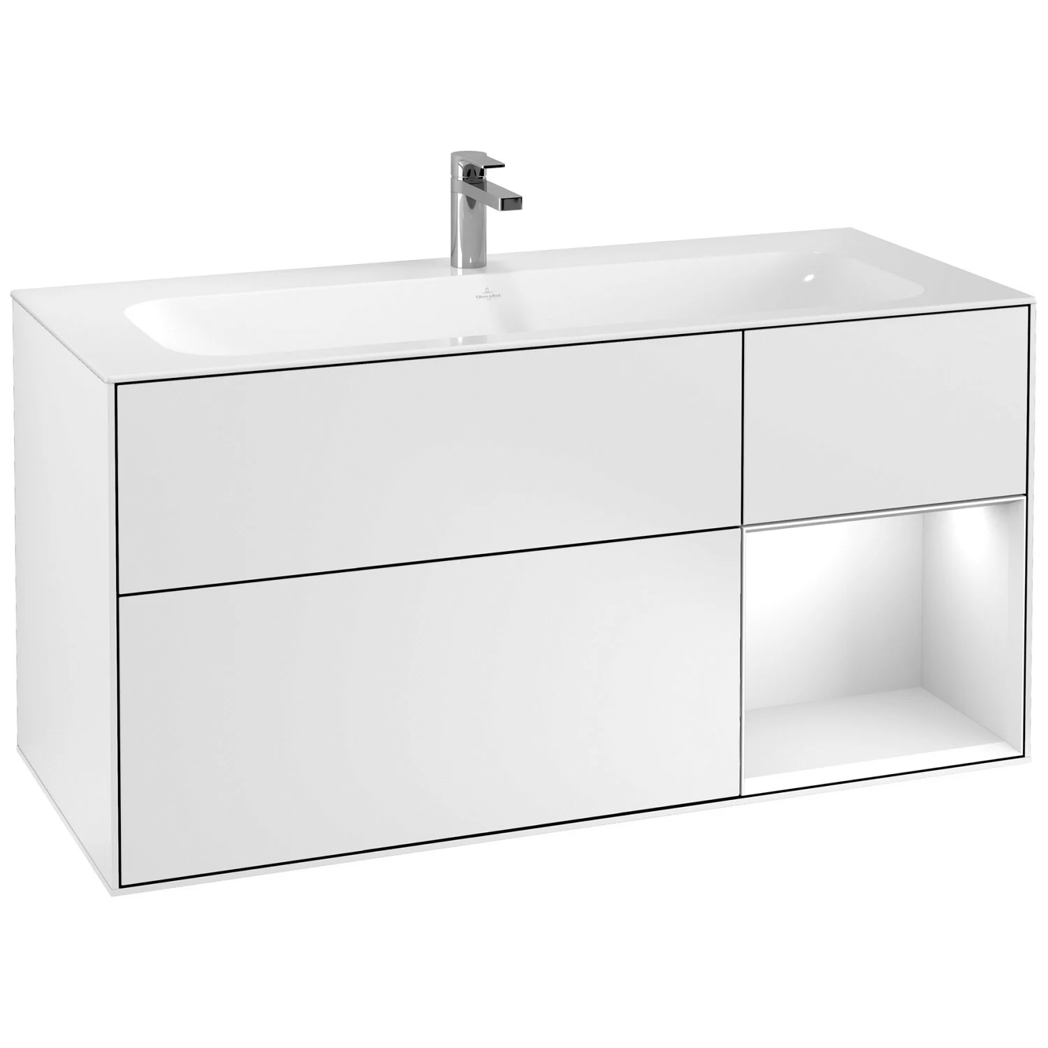 Villeroy & Boch Finion Waschtischunterschrank 119,6 cm mit Regalelement rechts, 3 Auszügen Bild 2