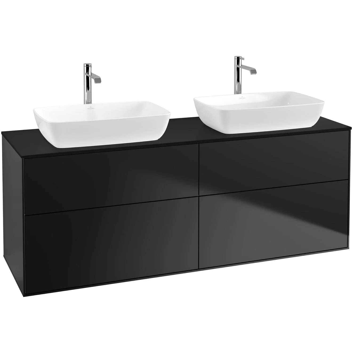 Villeroy & Boch Finion Waschtischunterschrank 160 cm mit Abdeckplatte und LED Wandbeleuchtung