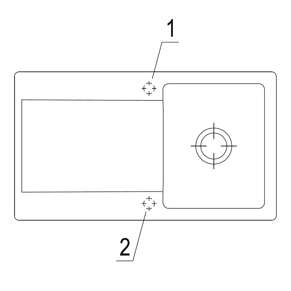 Villeroy & Boch Siluet 50 Einbauspüle, Ablaufgarnitur mit Handbetätigung, reversibel Bild 3
