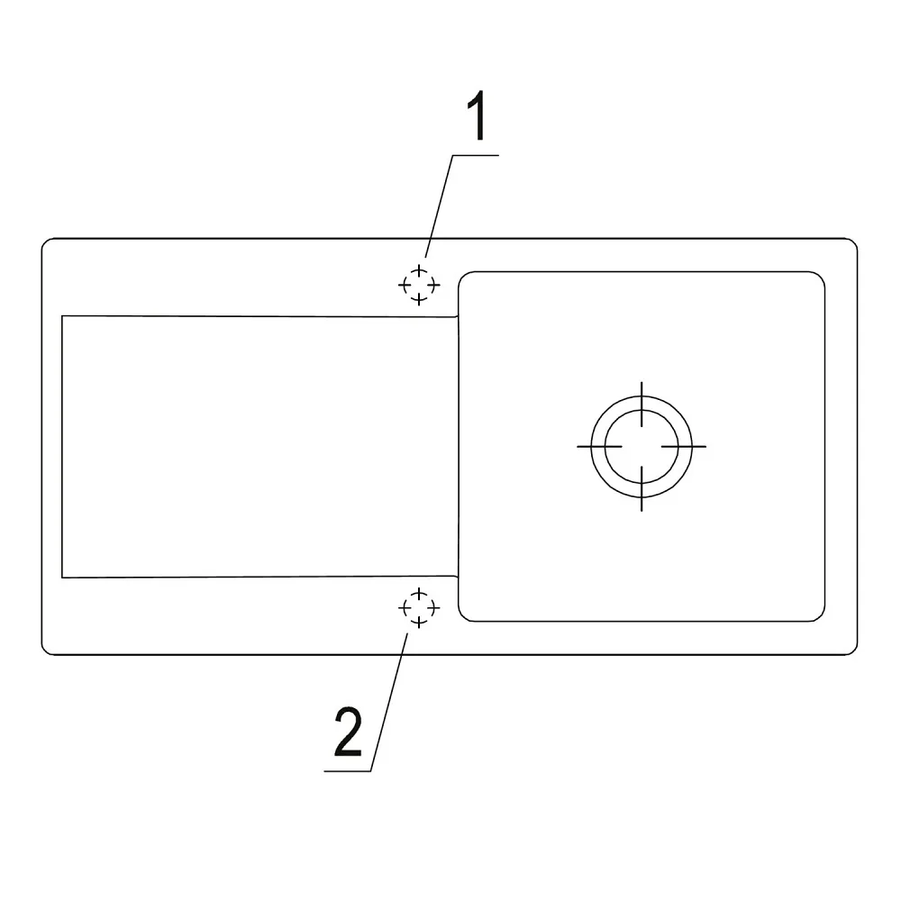 Villeroy & Boch Siluet 60 Einbauspüle mit Ablaufgarnitur mit Excenterbetätigung, reversibel Bild 3