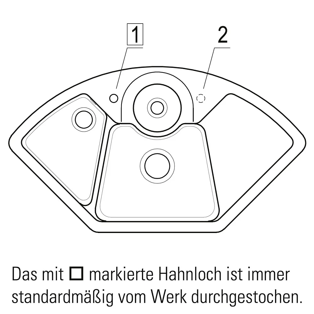 Villeroy & Boch Solo Eck-Einbauspüle, Ablaufgarnitur mit Excenterbetätigung Bild 6