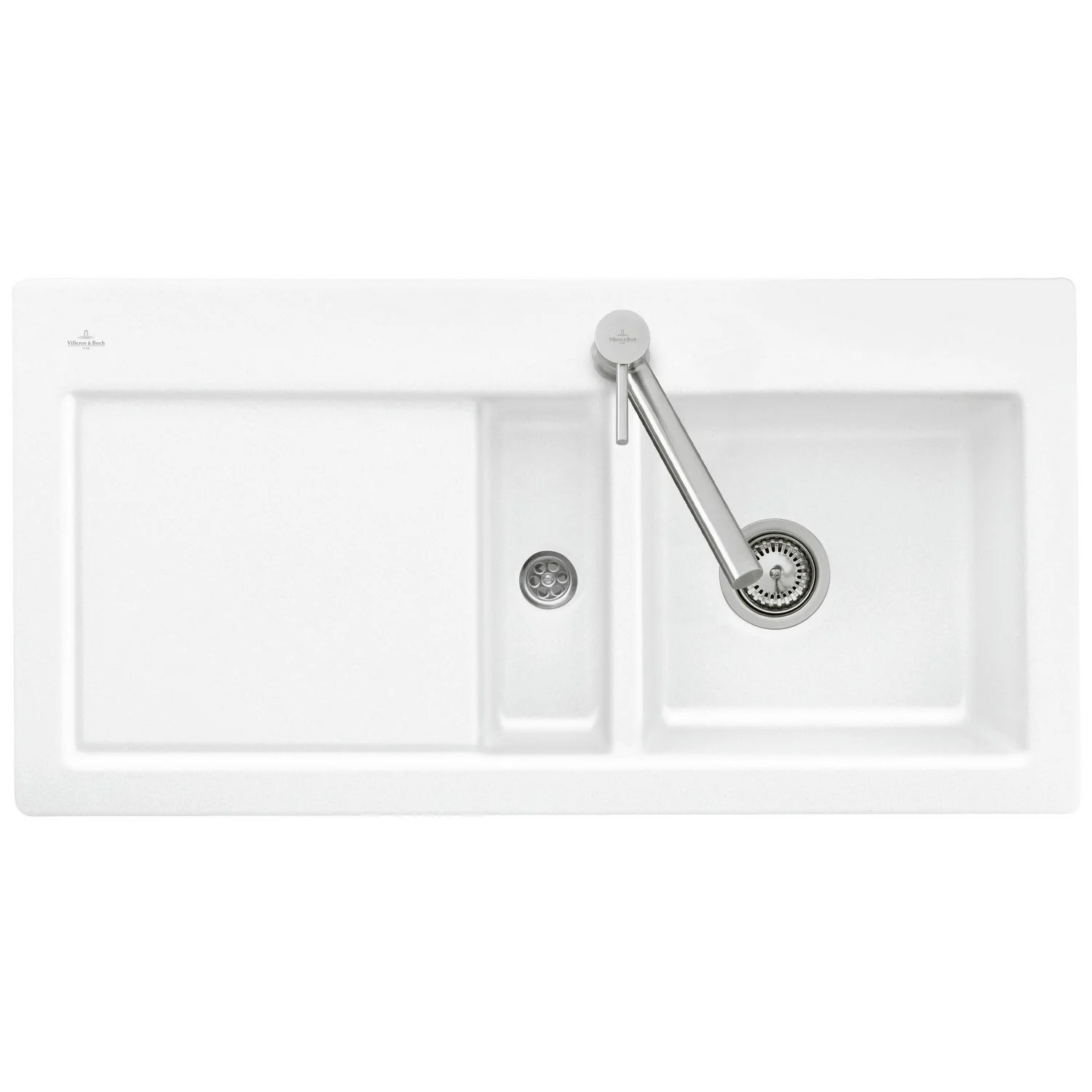 Biały zlew widok z góry, Villeroy & Boch