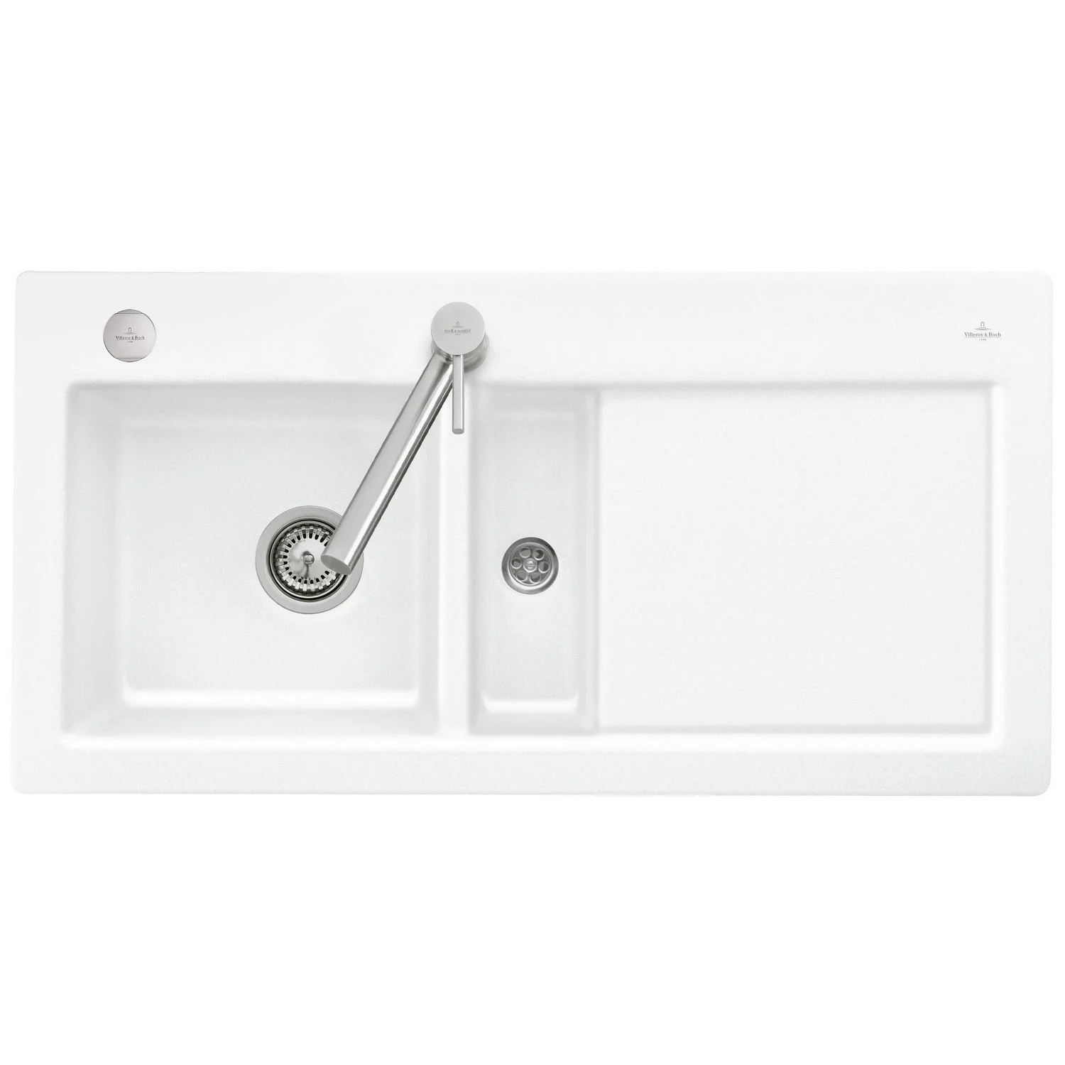 Villeroy & Boch Subway 60 FLAT flächenbündige Spüle, Ablaufgarnitur mit Excenterbetätigung, Becken links Bild 2
