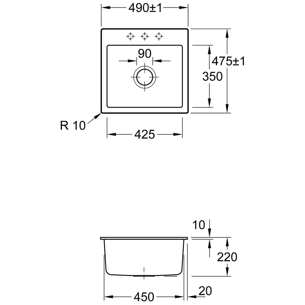 Villeroy & Boch Subway 50 S FLAT flächenbündige Spüle, Ablaufgarnitur mit Excenterbetätigung Bild 3