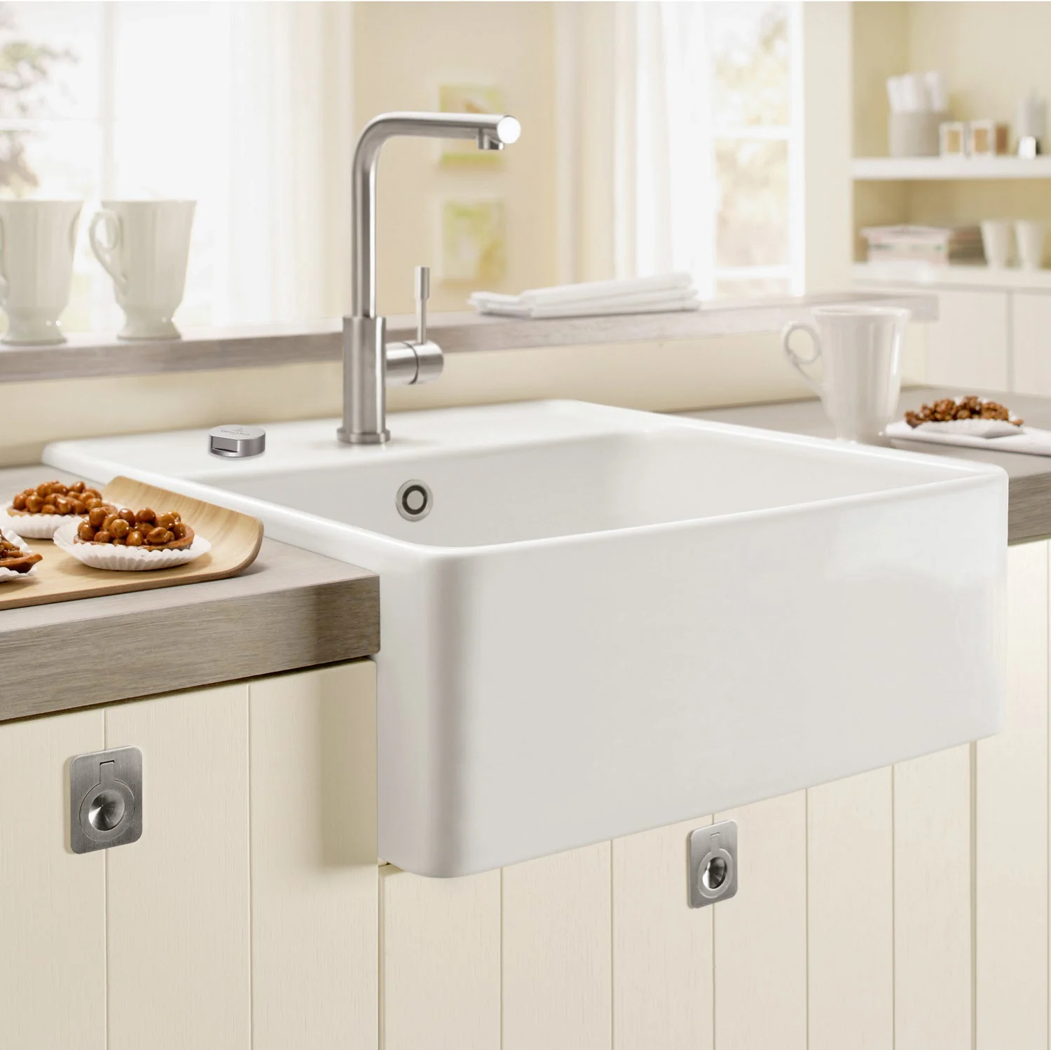 Villeroy & Boch Spülstein Einzelbecken, Ablaufgarnitur mit Excenterbetätigung