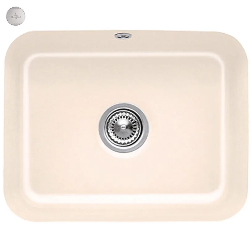 Beżowy zlew widok z góry, Villeroy & Boch
