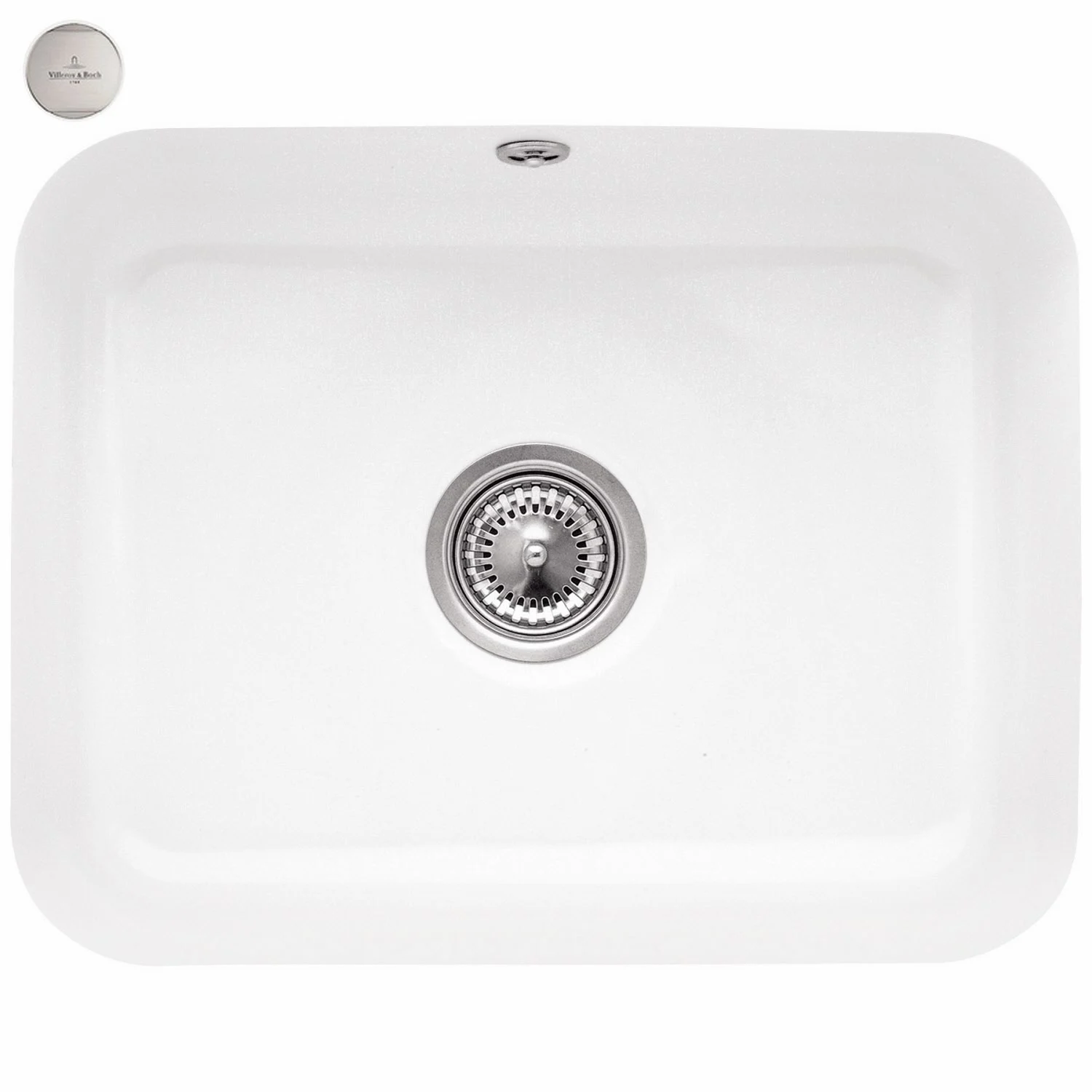 Biały zlew widok z góry, Villeroy & Boch
