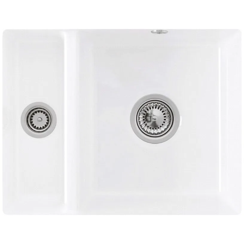 Biały ceramiczny zlew podwieszany, widok z góry, Villeroy & Boch