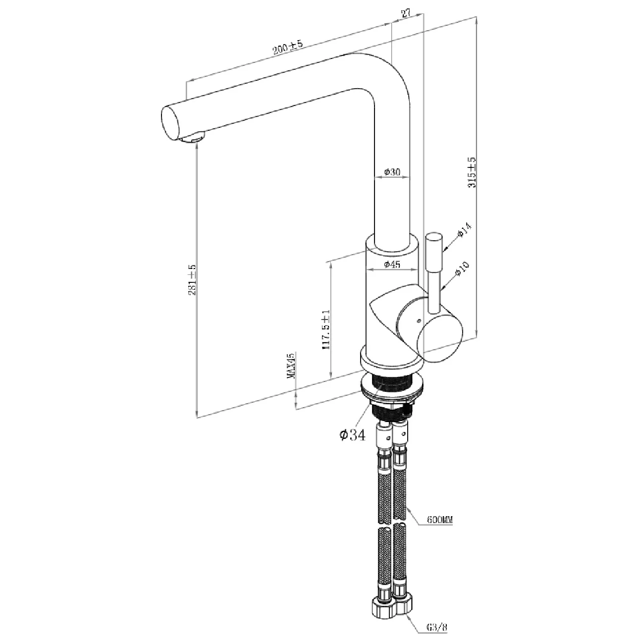 Villeroy & Boch Modern Steel Einhebel-Küchenarmatur Bild 5