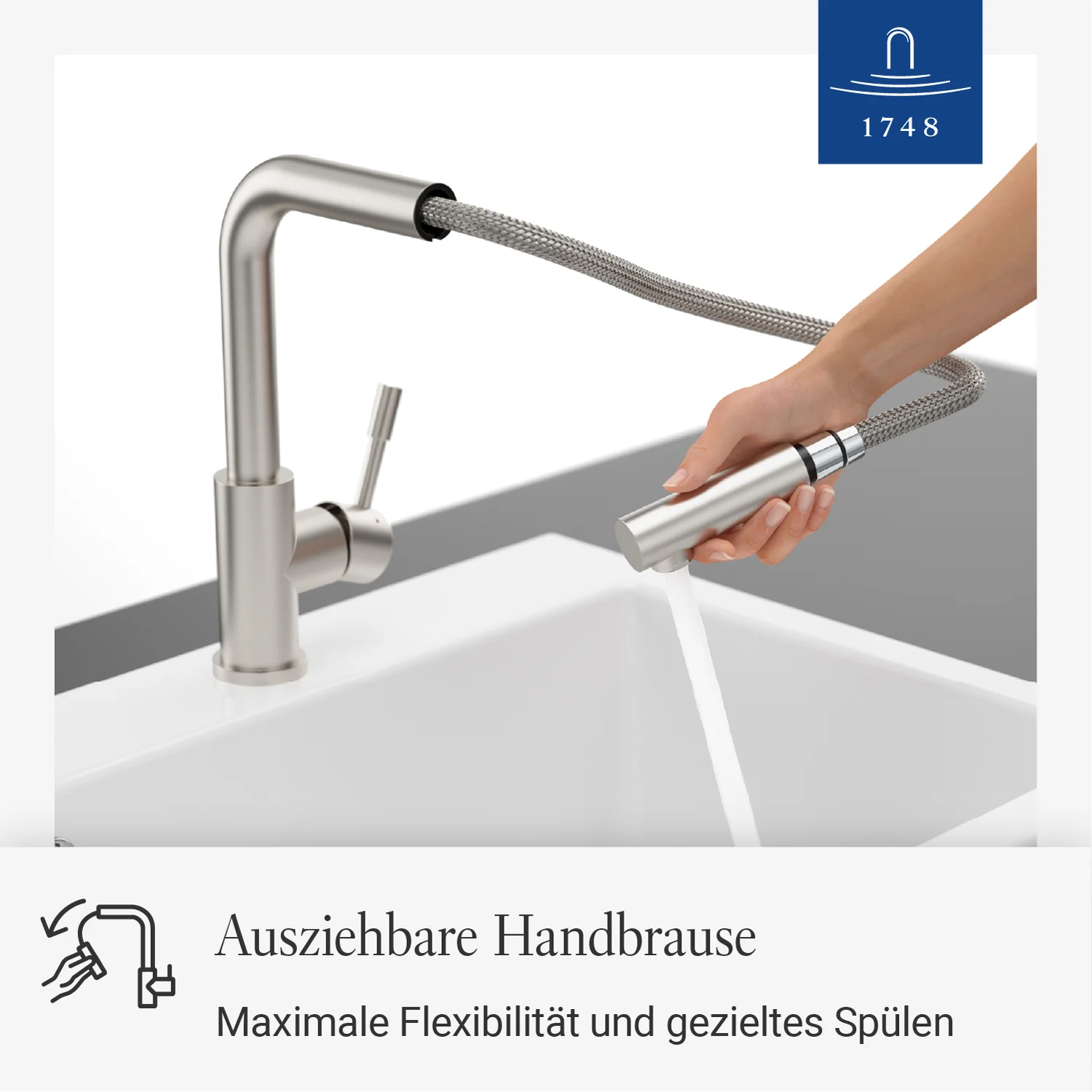 Villeroy & Boch Steel Shower Einhebel-Küchenarmatur, Niederdruck Bild 5