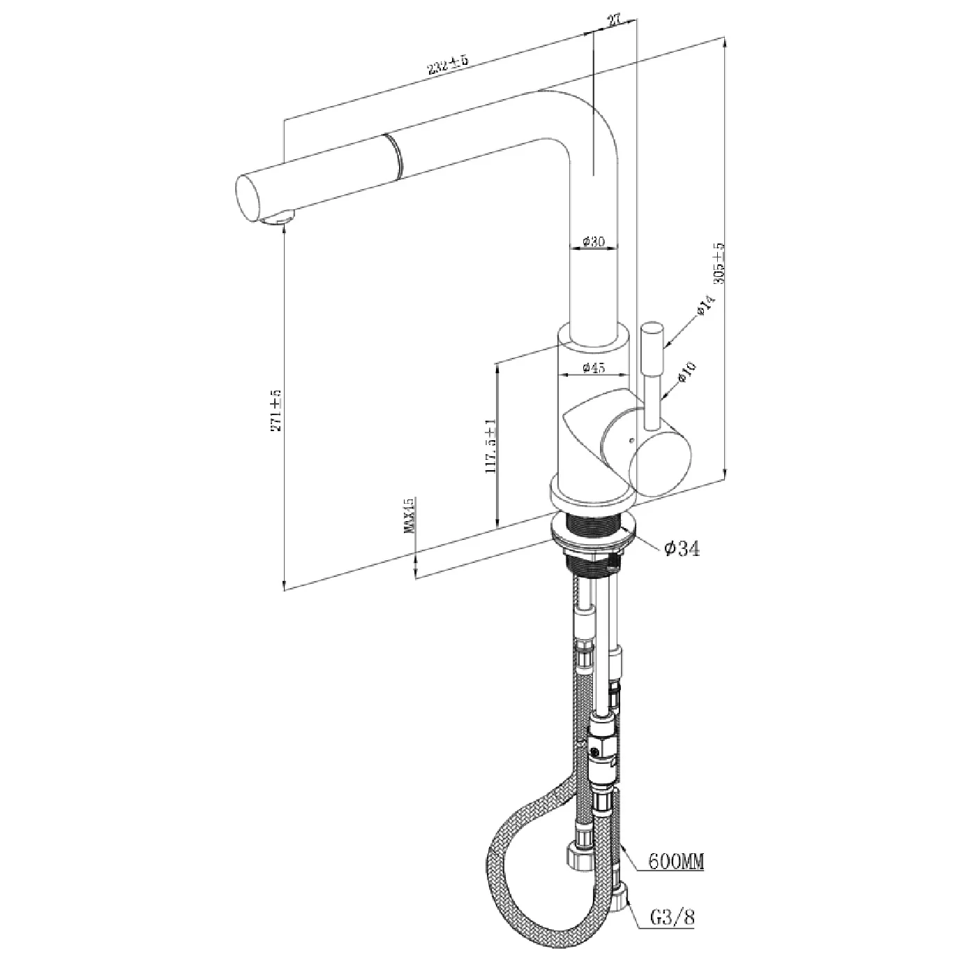 Villeroy & Boch Steel Shower Einhebel-Küchenarmatur Bild 5