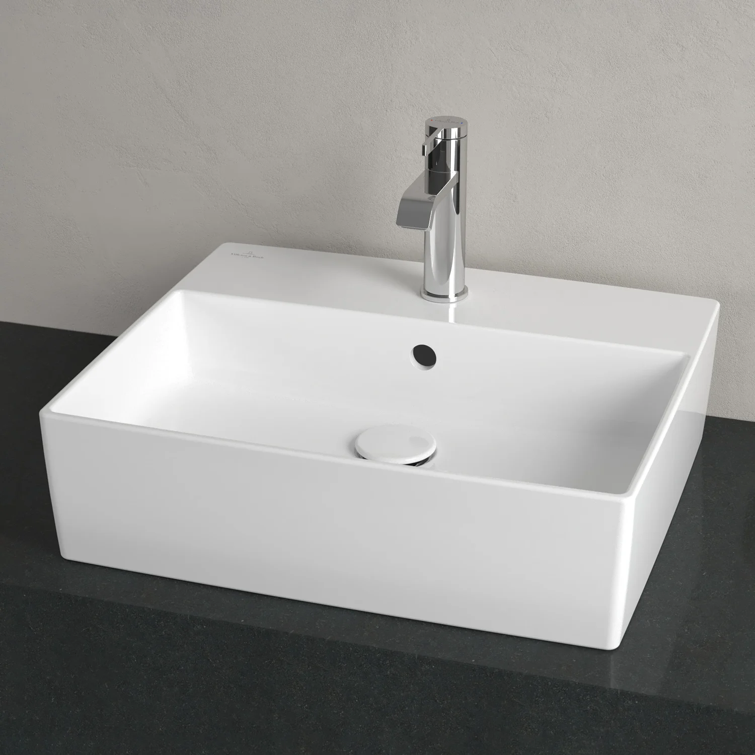 Villeroy & Boch Memento 2.0 Aufsatzwaschtisch 50 cm mit Hahnloch, mit Überlauf