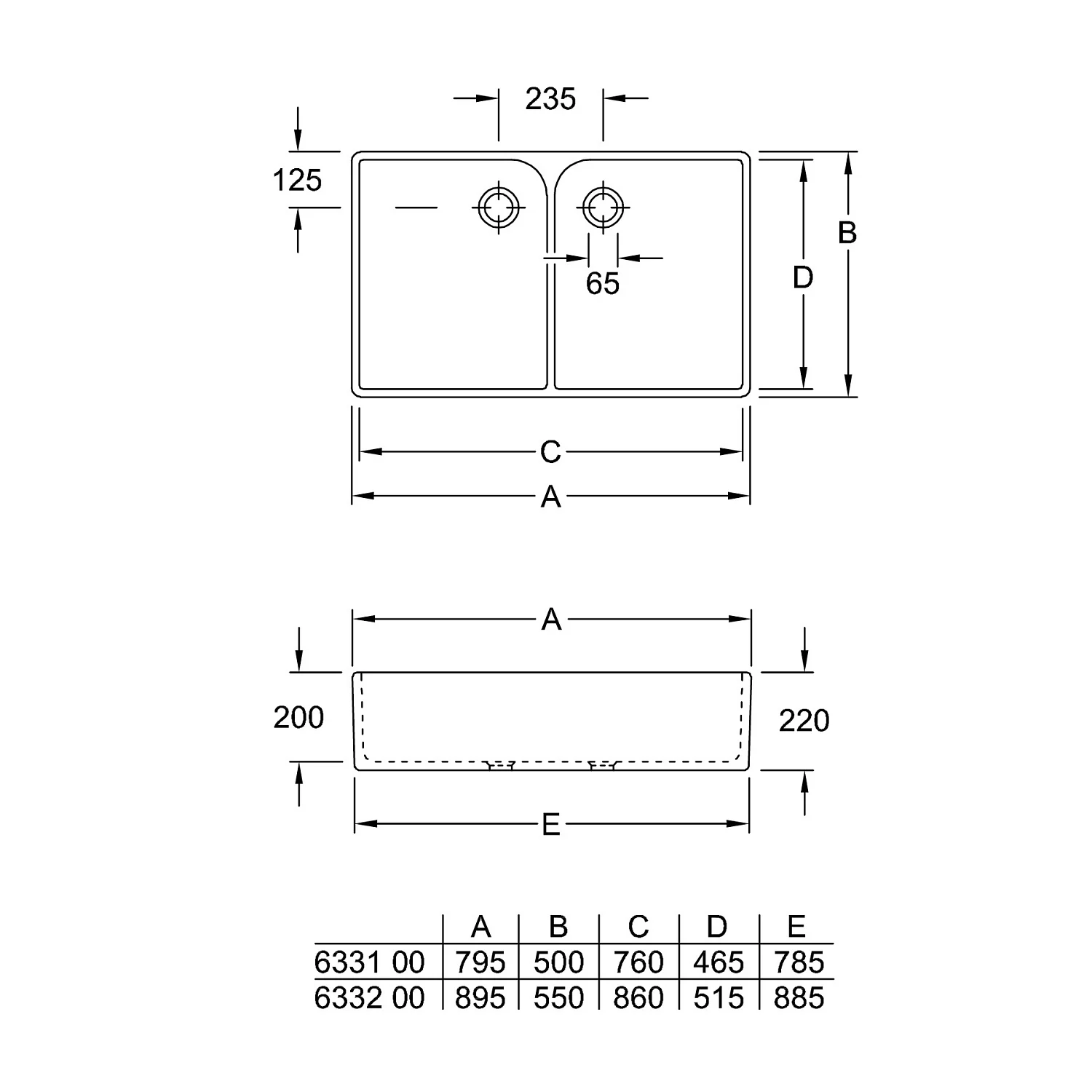 Villeroy & Boch O.novo Doppelspülbecken 89,5 cm Bild 3