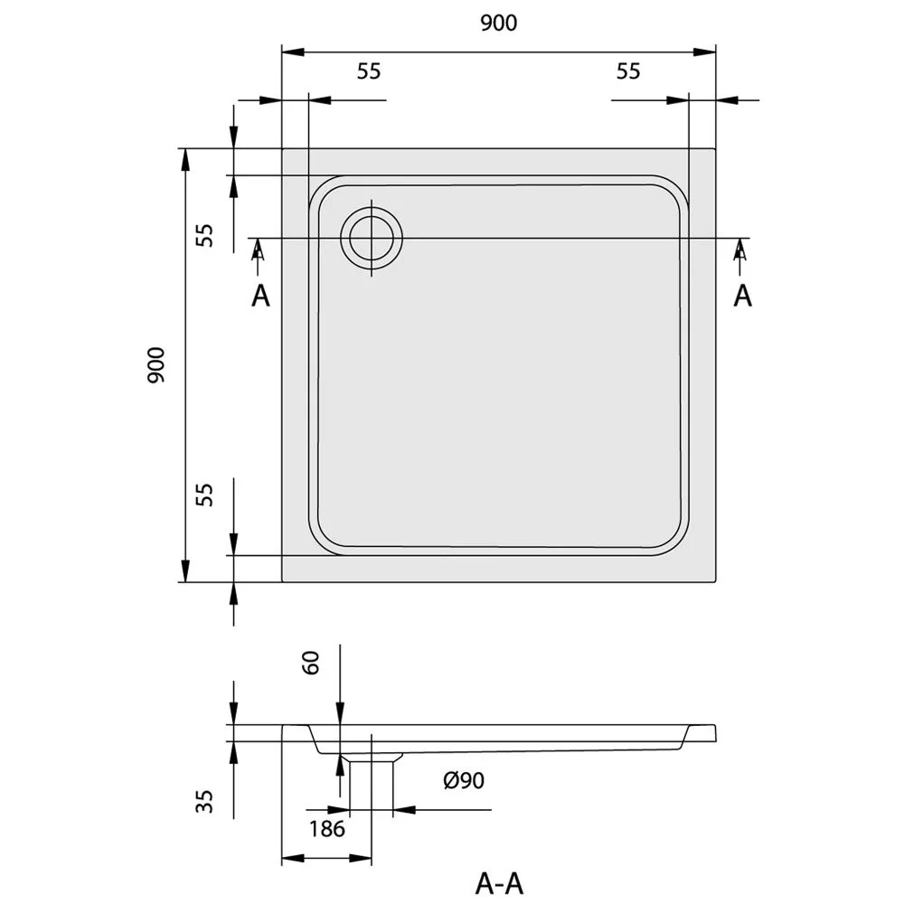 Villeroy & Boch O.novo Duschwanne 90 x 90 cm Bild 4