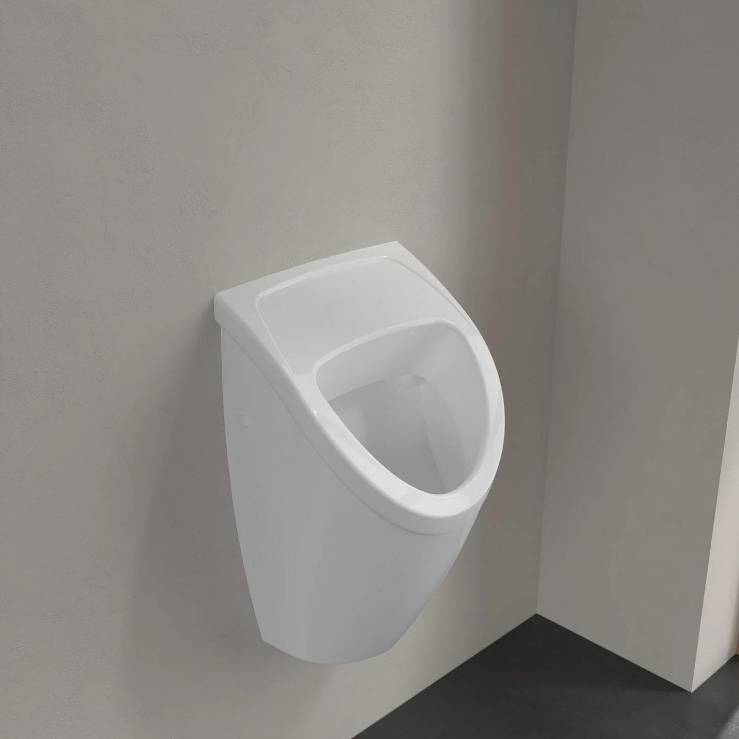 Zbliżenie pisuaru zamontowanego na ścianie, Villeroy & Boch