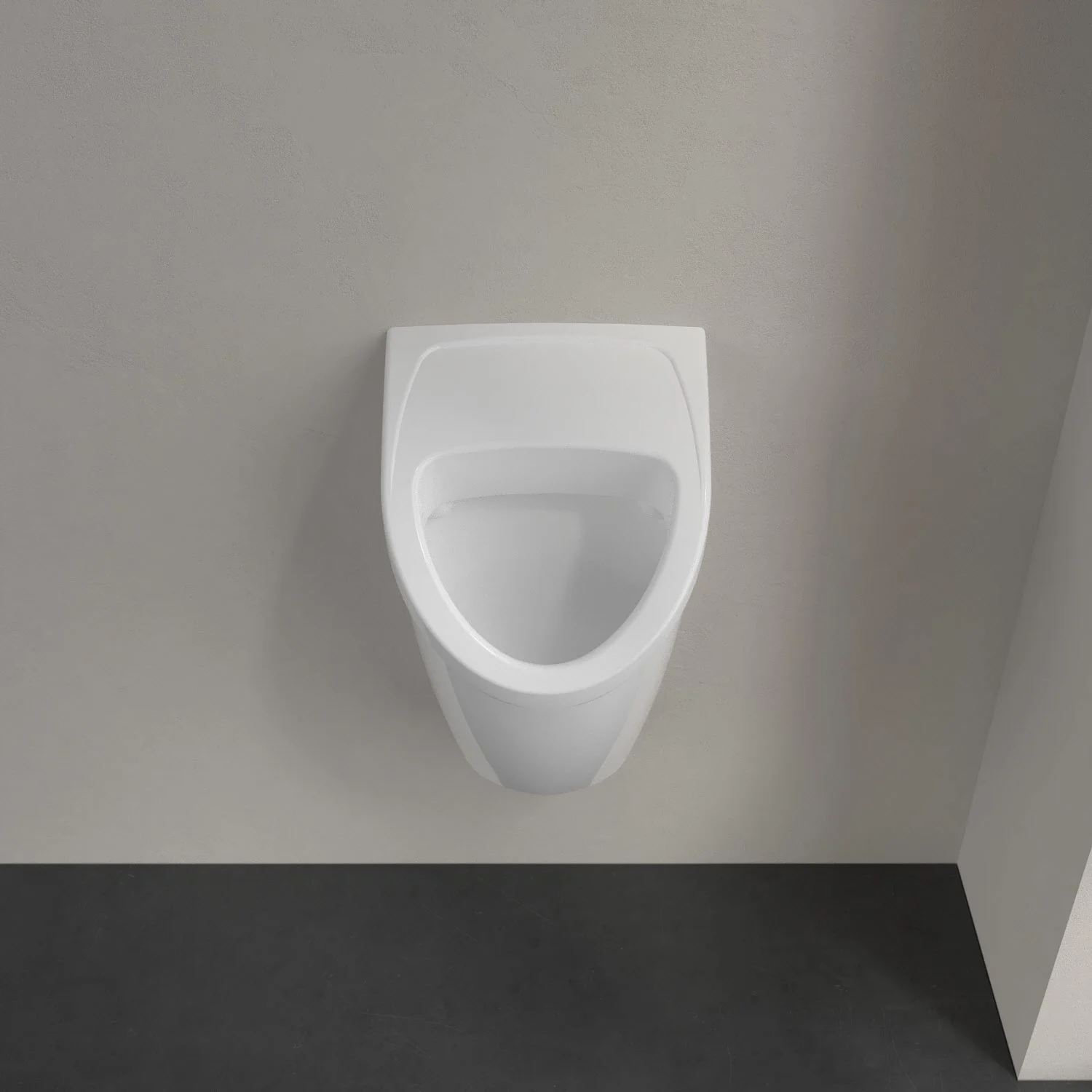 Zbliżenie pisuaru z przodu, Villeroy & Boch