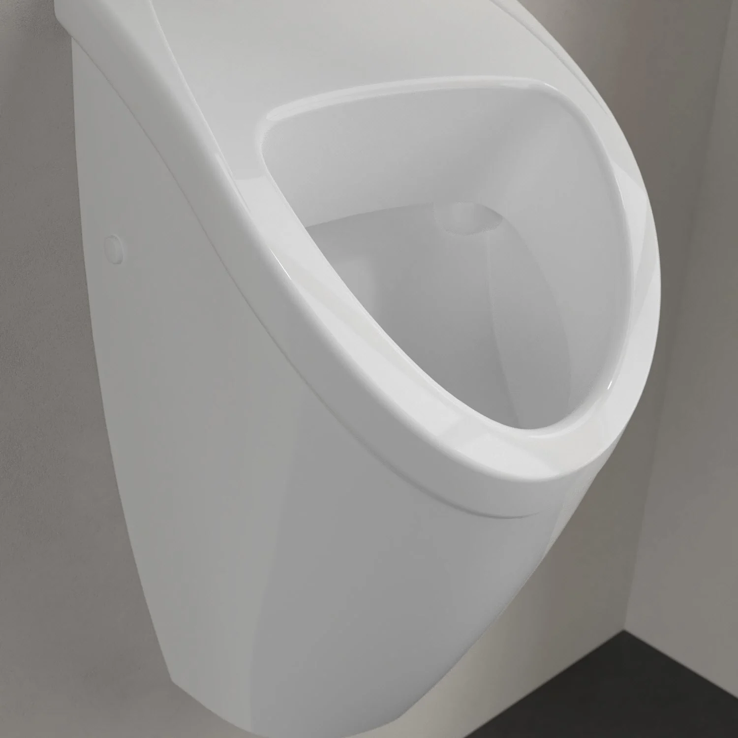Zbliżenie pisuaru zamontowanego na ścianie, Villeroy & Boch