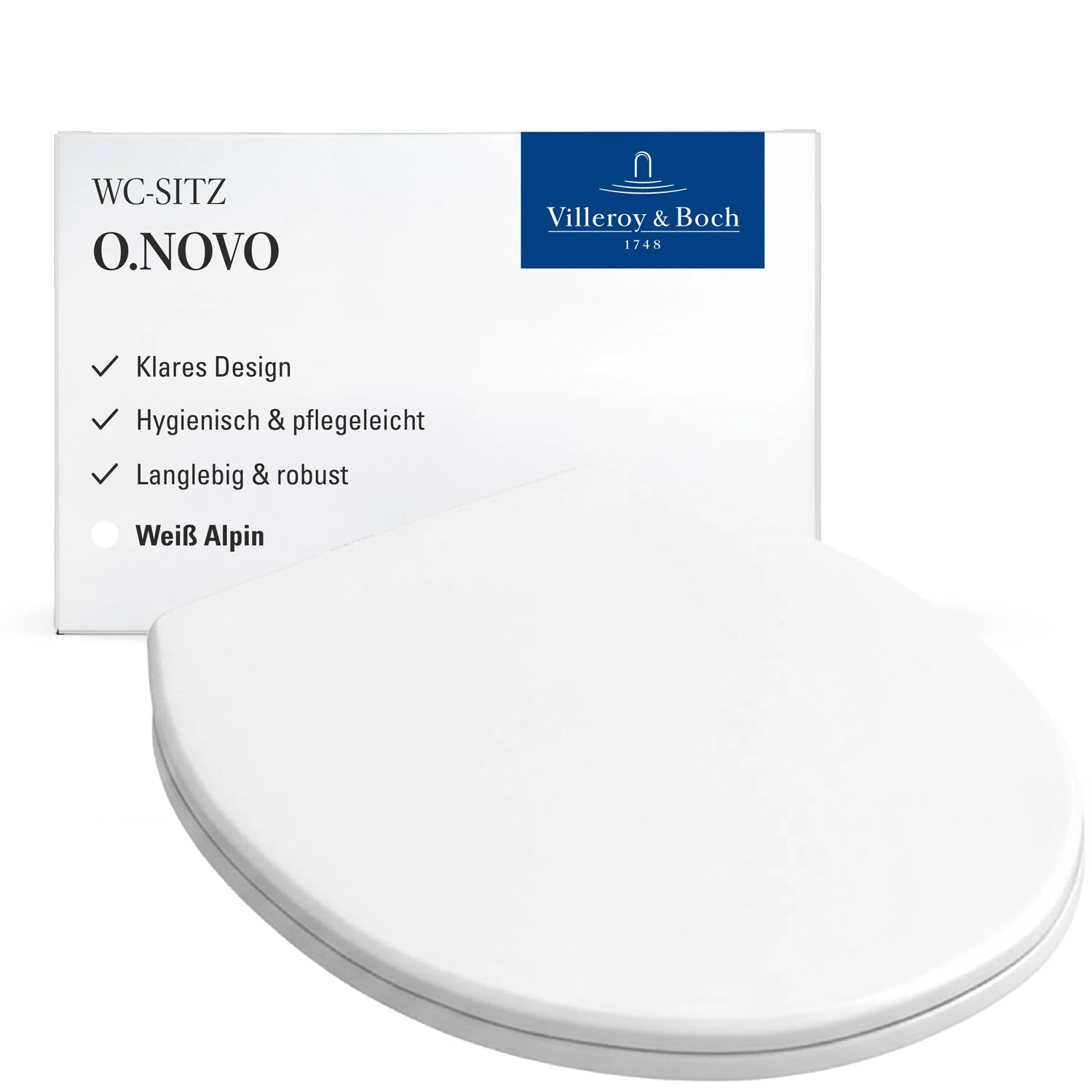 Villeroy & Boch O.novo WC-Sitz mit durchgehender Scharnierwelle Bild 2