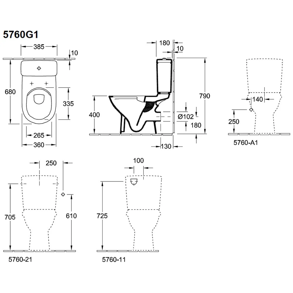 Villeroy & Boch O.novo WC-Spülkasten Zulauf seitlich oder von hinten Bild 4